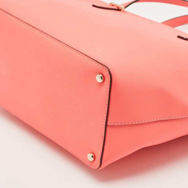 Pre Owned Kate Spade Neon Pink Leather Cedar Street Harmony Tote