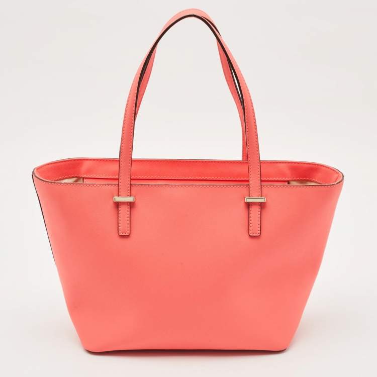 Pre Owned Kate Spade Neon Pink Leather Cedar Street Harmony Tote