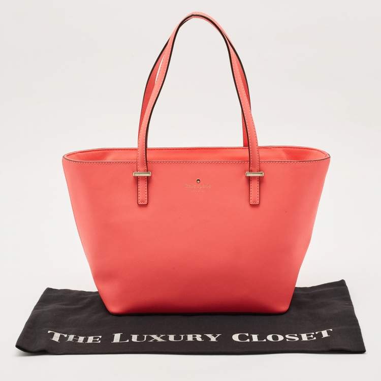 Pre Owned Kate Spade Neon Pink Leather Cedar Street Harmony Tote