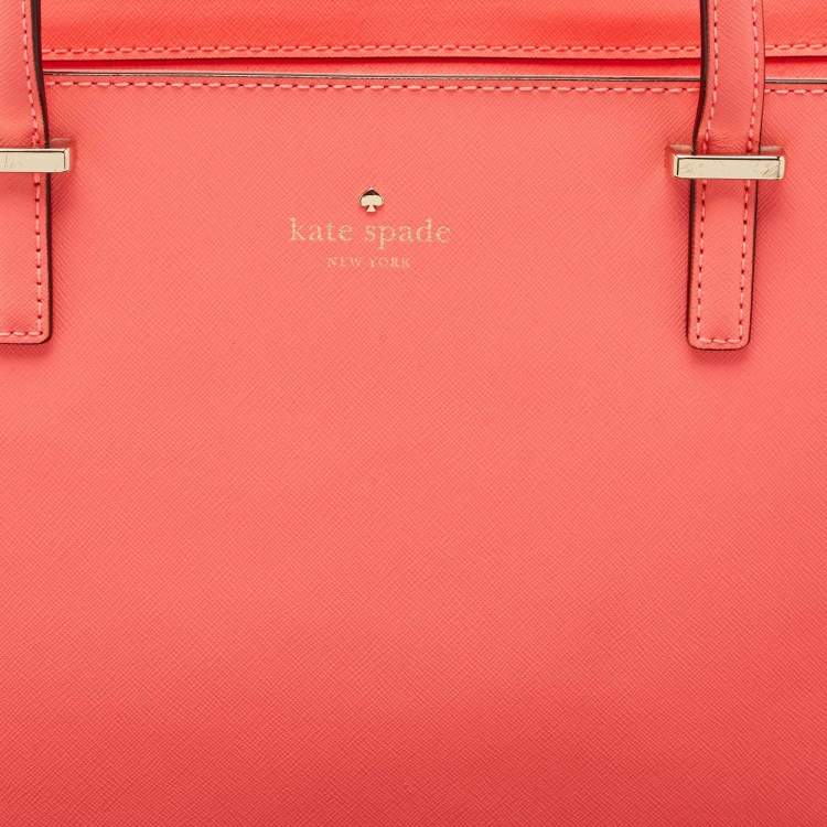 Pre Owned Kate Spade Neon Pink Leather Cedar Street Harmony Tote