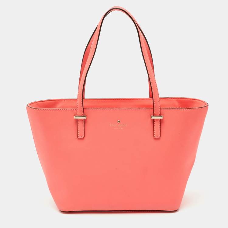 Pre Owned Kate Spade Neon Pink Leather Cedar Street Harmony Tote