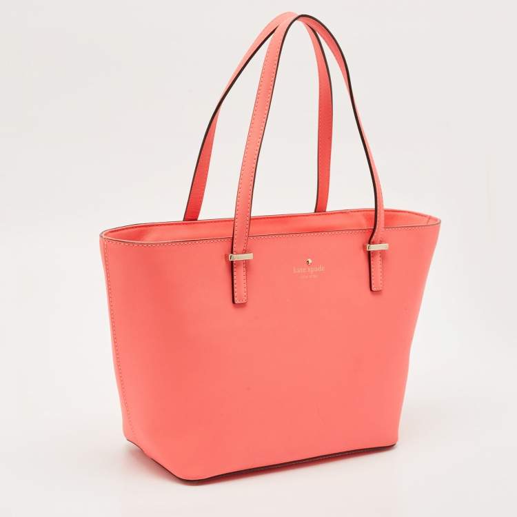 Pre Owned Kate Spade Neon Pink Leather Cedar Street Harmony Tote