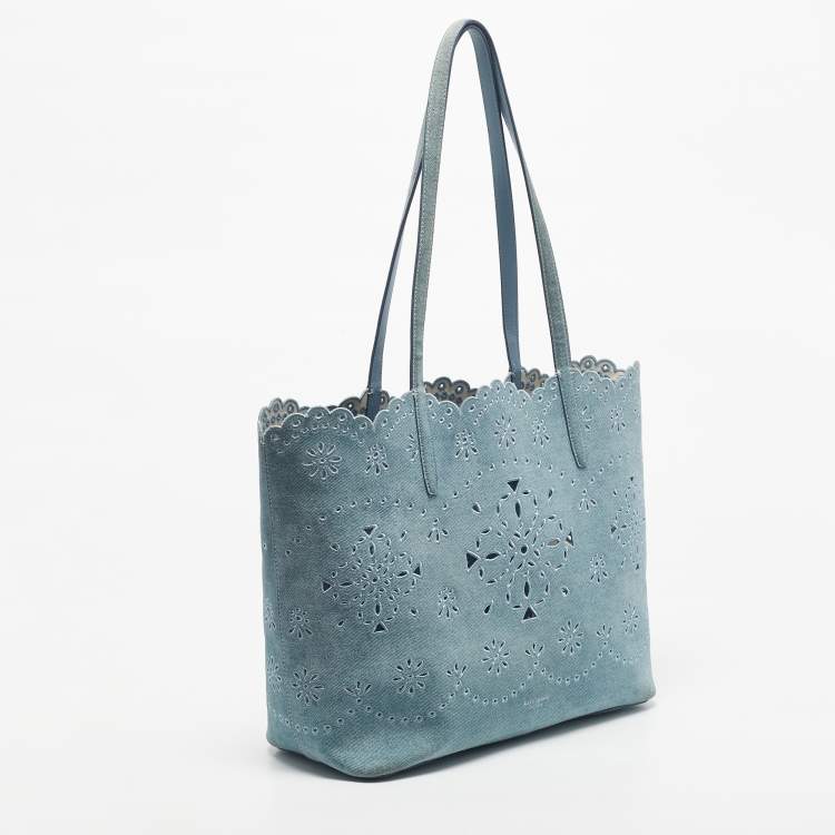 Pre Owned Kate Spade Light Blue Denim Do It All Tote