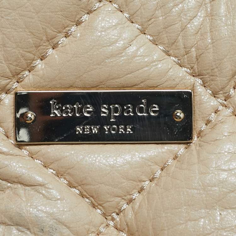 Pre Owned Kate Spade Light Beige Quilted Leather Elizabeth Satchel