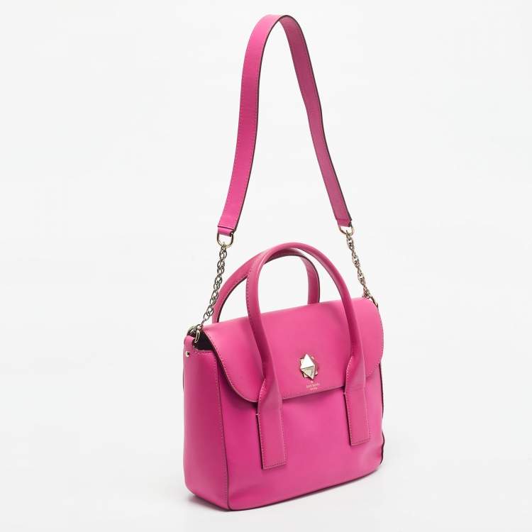 Pre Owned Kate Spade Fuchsia Leather New Bond Street Florence Satchel