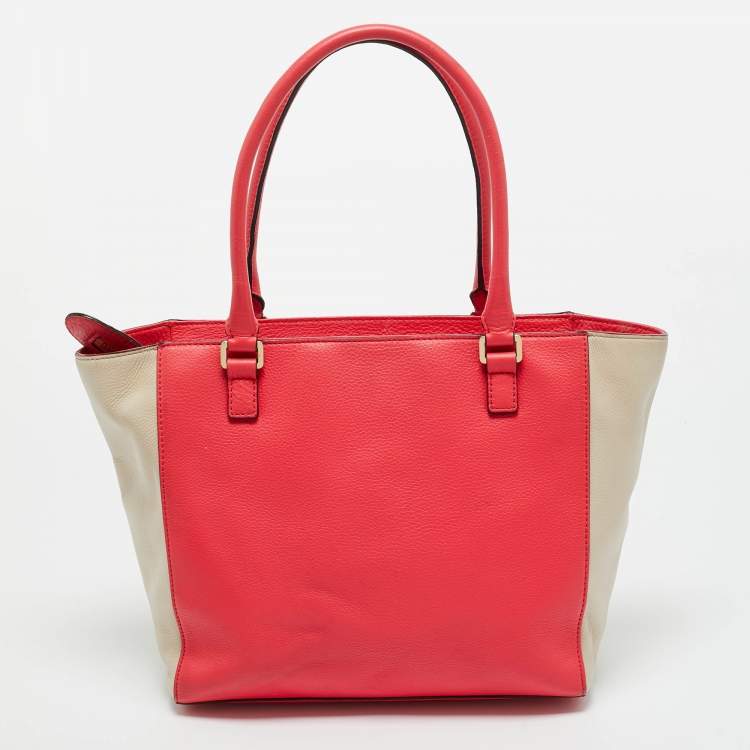 مملوكة مسبقًا Kate Spade Pink/Beige Leather Wesley Palace Johanna Tote
