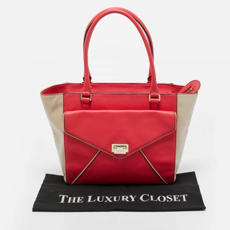 مملوكة مسبقًا Kate Spade Pink/Beige Leather Wesley Palace Johanna Tote