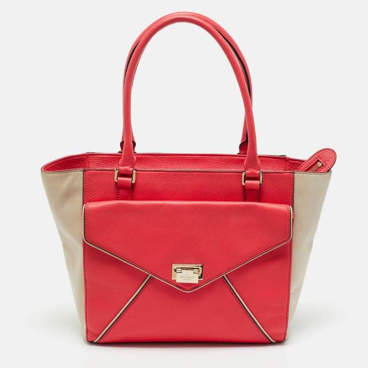 مملوكة مسبقًا Kate Spade Pink/Beige Leather Wesley Palace Johanna Tote