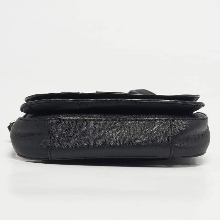 Pre Owned Kate Spade Black Leather Nadine Flap Shoulder Bag