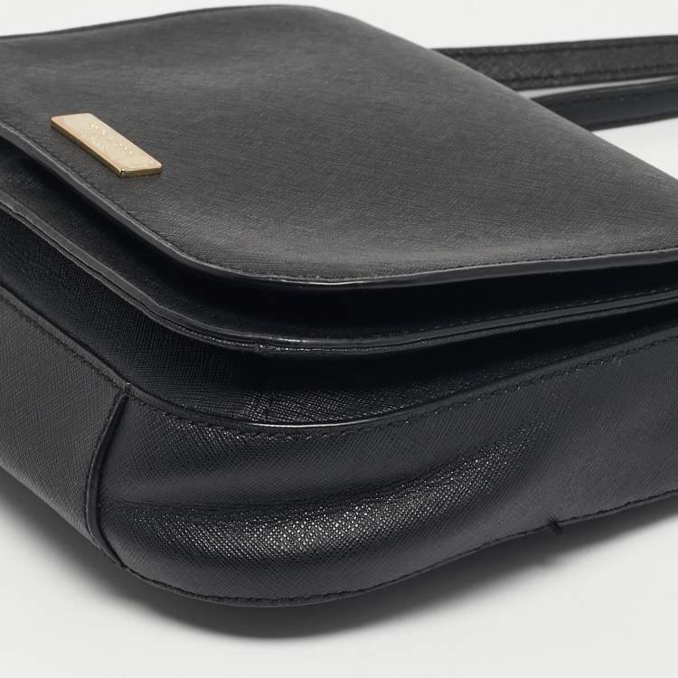 Pre Owned Kate Spade Black Leather Nadine Flap Shoulder Bag