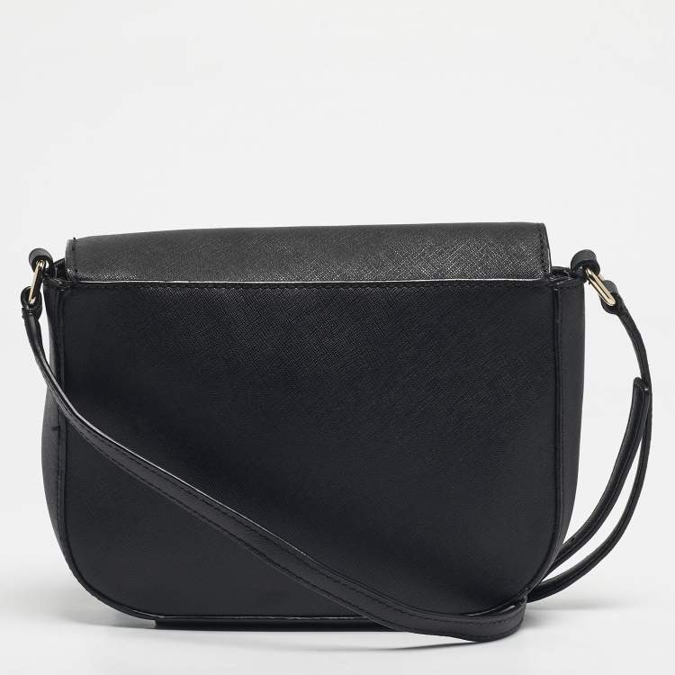 Pre Owned Kate Spade Black Leather Nadine Flap Shoulder Bag