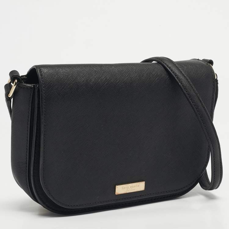 Pre Owned Kate Spade Black Leather Nadine Flap Shoulder Bag
