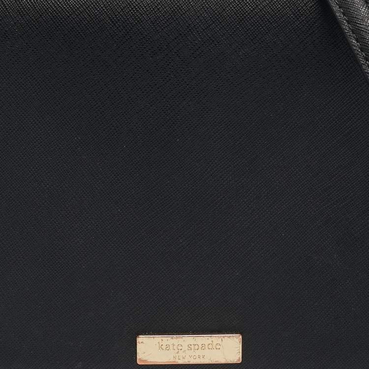 Pre Owned Kate Spade Black Leather Nadine Flap Shoulder Bag