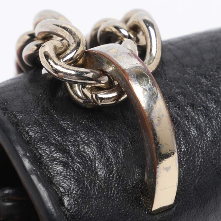 Pre Owned Kate Spade Black Leather Hayes Street Hayzel Pearl Shoulder Bag