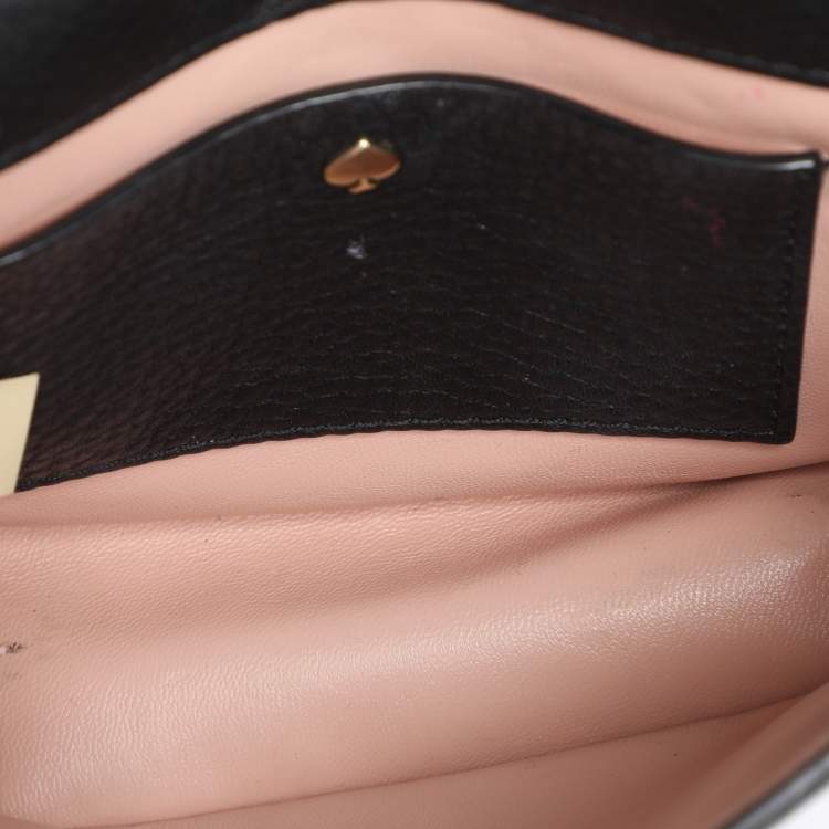 Pre Owned Kate Spade Black Leather Hayes Street Hayzel Pearl Shoulder Bag