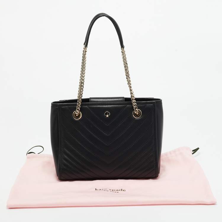 Pre Owned Kate Spade Black Quilted Leather Amelia Tote