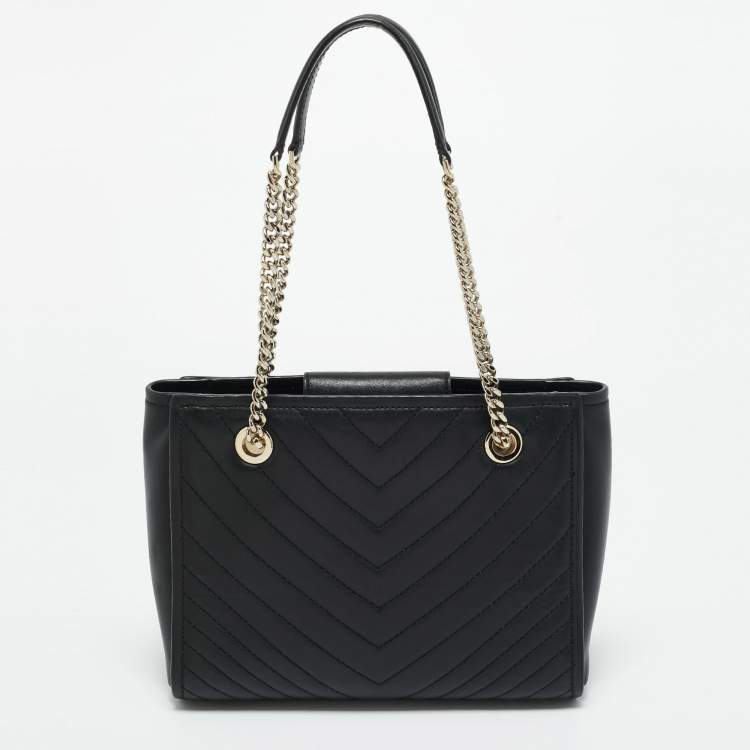 Pre Owned Kate Spade Black Quilted Leather Amelia Tote