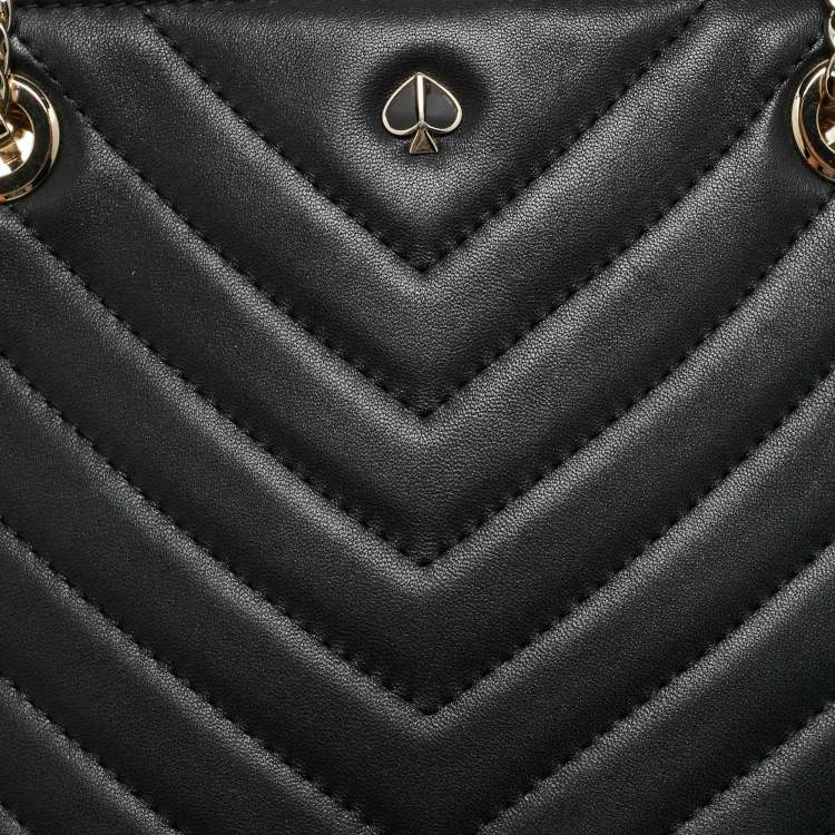 Pre Owned Kate Spade Black Quilted Leather Amelia Tote