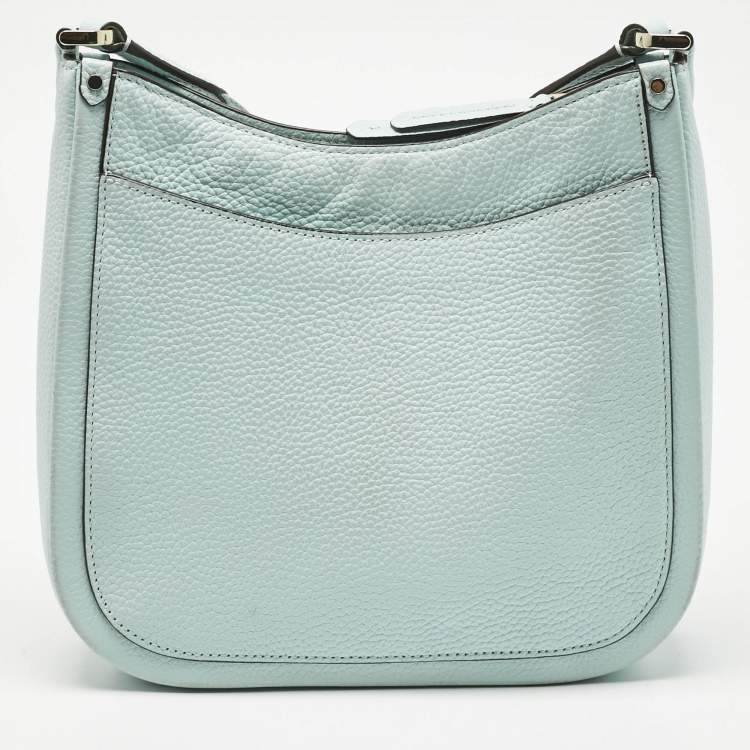 Pre Owned Kate Spade Light Blue Leather Roulette Messenger Bag