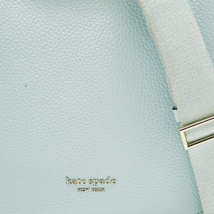 Pre Owned Kate Spade Light Blue Leather Roulette Messenger Bag