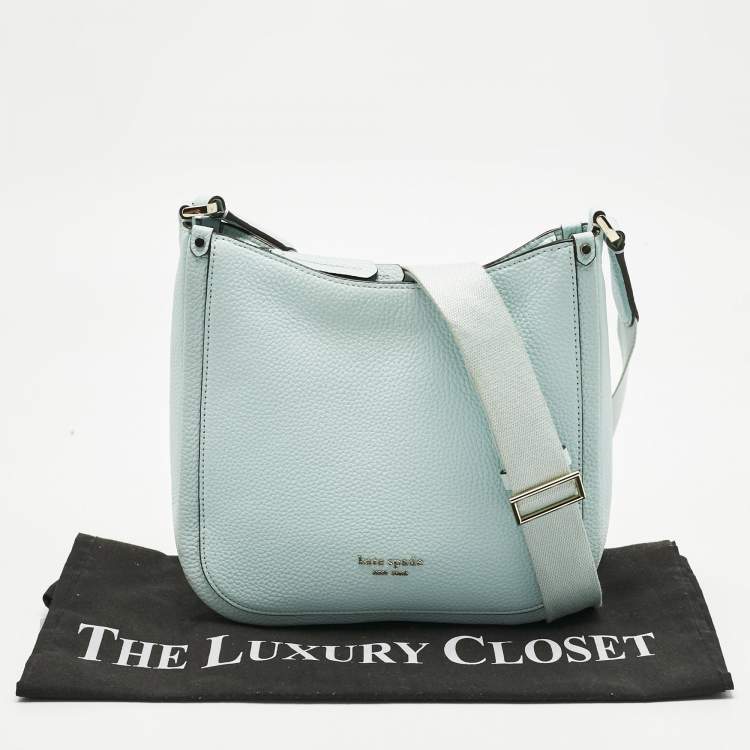 Pre Owned Kate Spade Light Blue Leather Roulette Messenger Bag