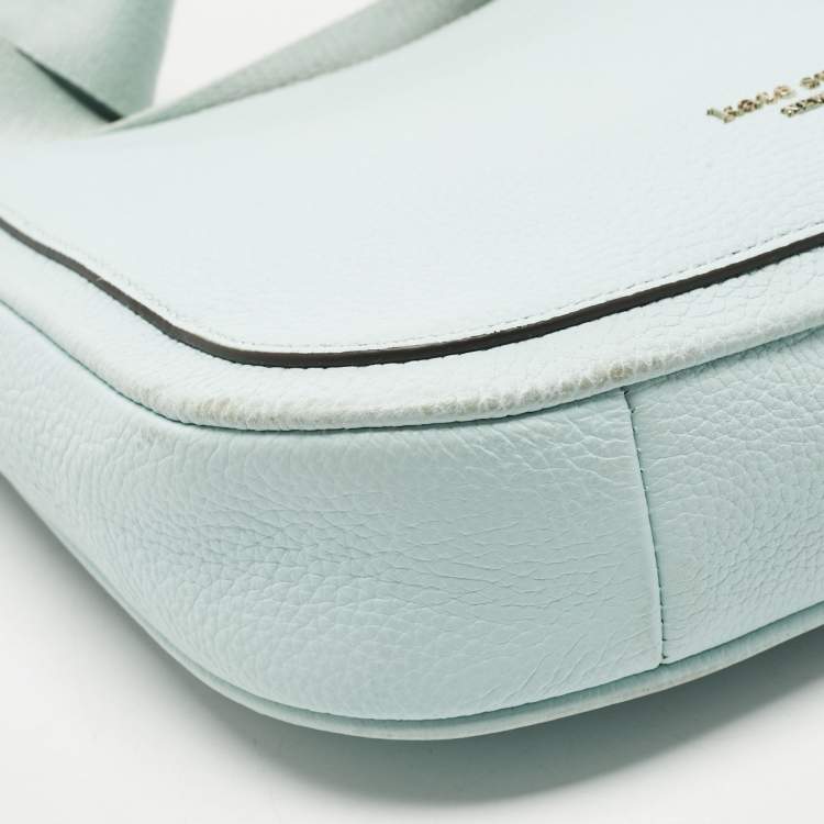 Pre Owned Kate Spade Light Blue Leather Roulette Messenger Bag
