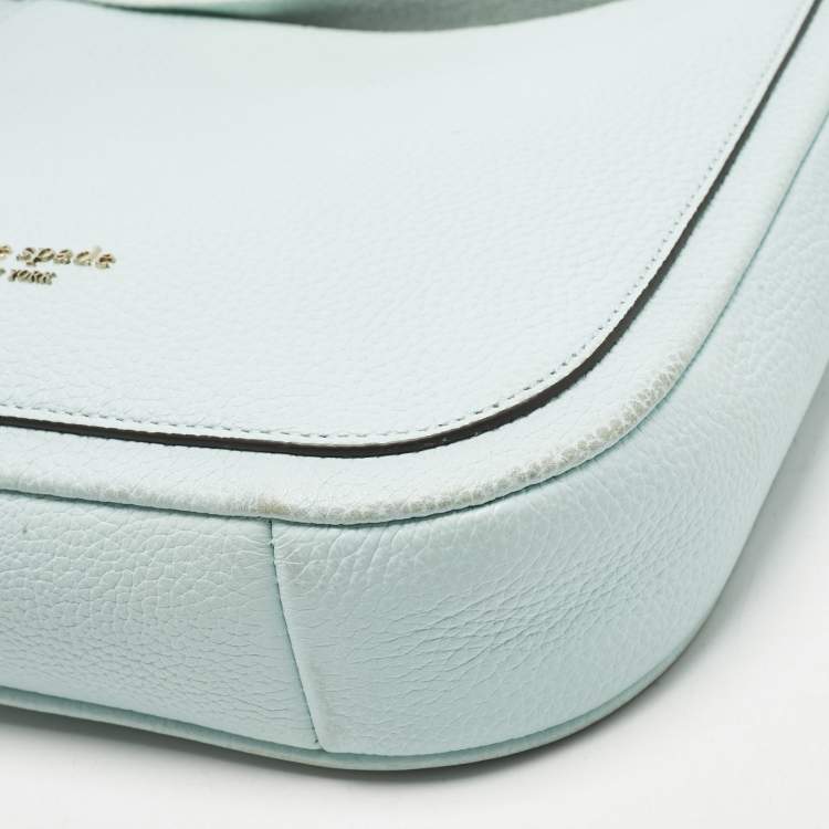 Pre Owned Kate Spade Light Blue Leather Roulette Messenger Bag