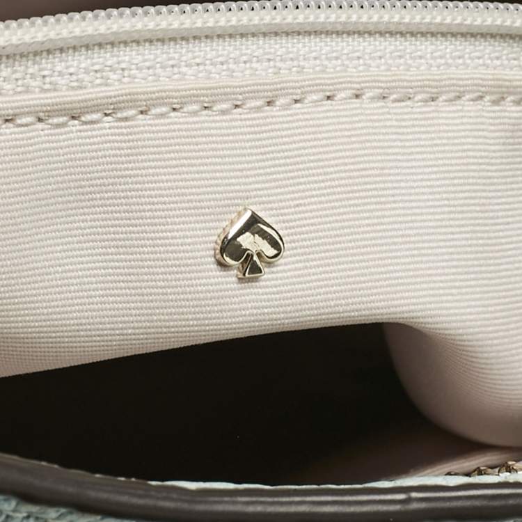 Pre Owned Kate Spade Light Blue Leather Roulette Messenger Bag