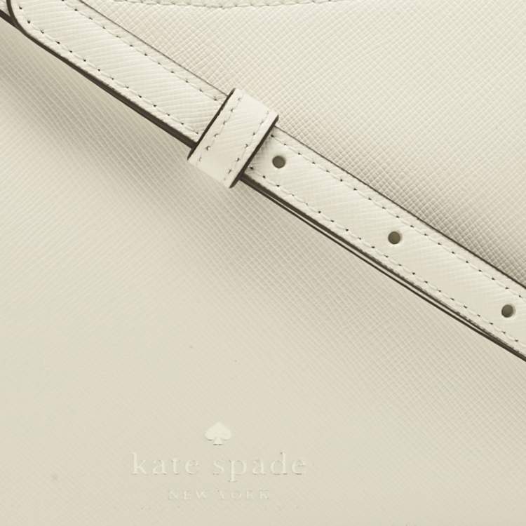 Pre Owned Kate Spade Off White Leather Sadie Crossbody Bag