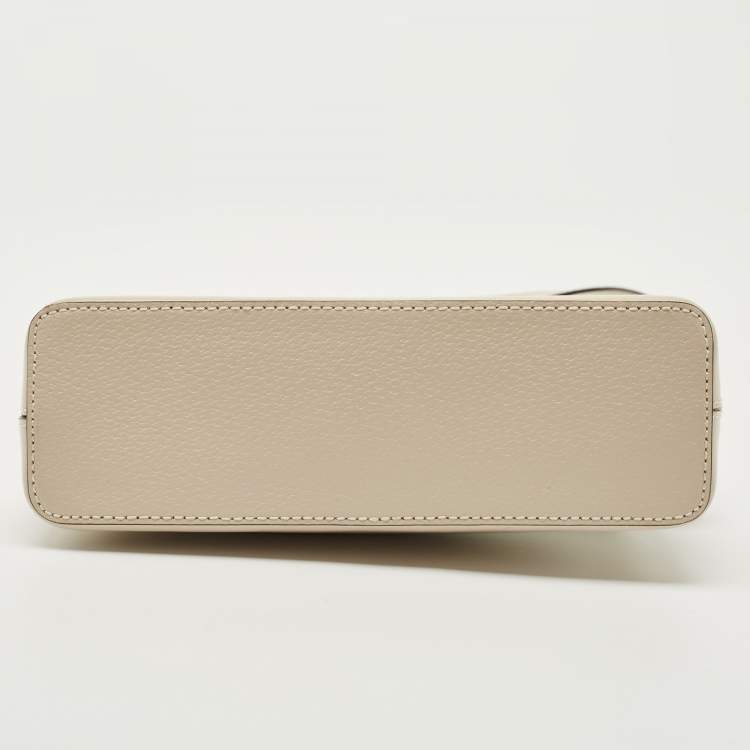 Pre Owned Kate Spade White/Beige Leather Bay Street Hanna Crossbody Bag