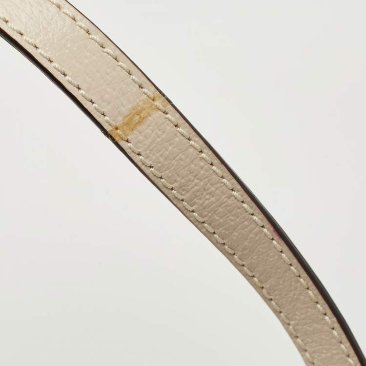 Pre Owned Kate Spade White/Beige Leather Bay Street Hanna Crossbody Bag