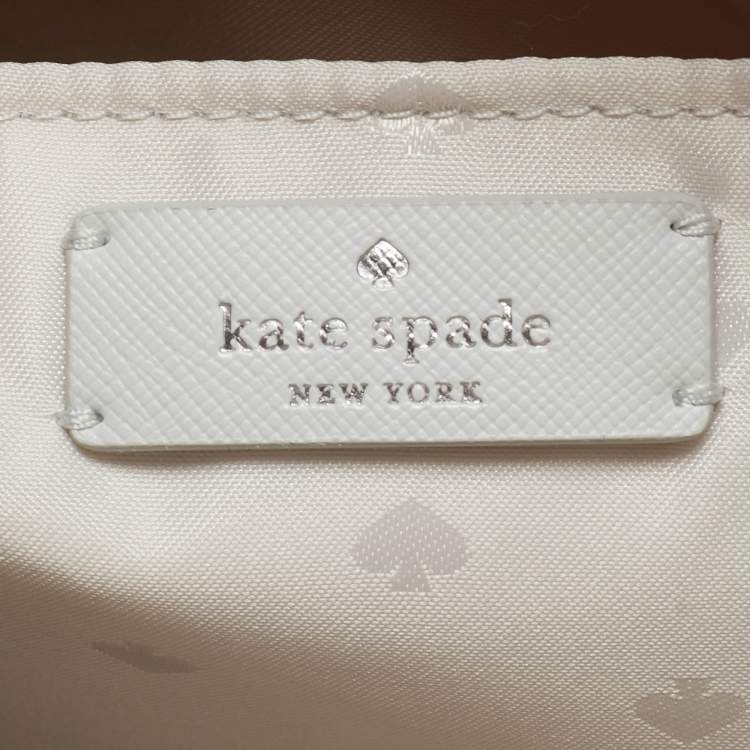 Pre Owned Kate Spade Light Grey Leather Flash Glitter Tote