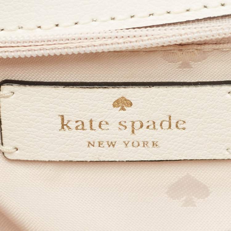 Pre Owned Kate Spade White Leather Robyn Saddle Crossbody Bag