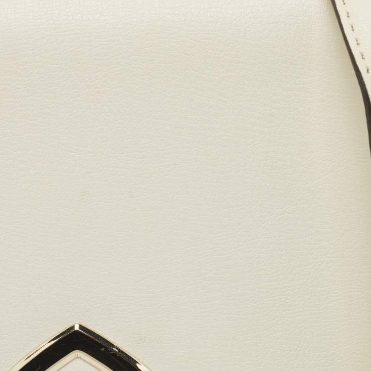 Pre Owned Kate Spade White Leather Robyn Saddle Crossbody Bag