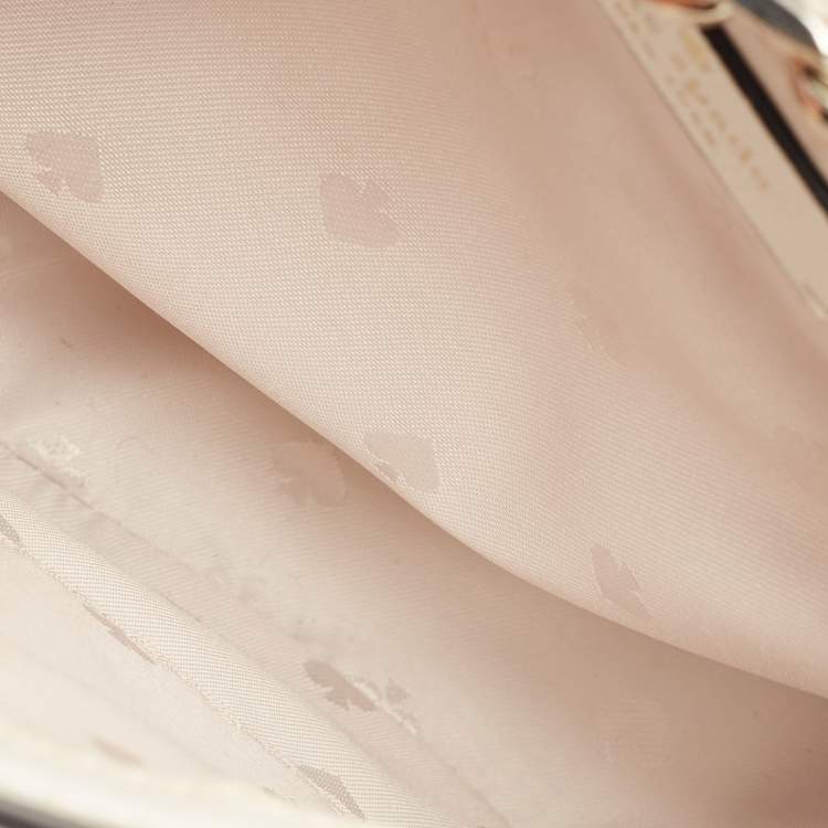 Pre Owned Kate Spade White Leather Robyn Saddle Crossbody Bag