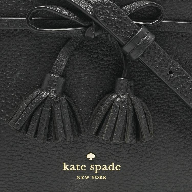 Pre Owned Kate Spade Black Leather Hayes Street Eniko Crossbody Bag