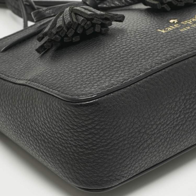 Pre Owned Kate Spade Black Leather Hayes Street Eniko Crossbody Bag