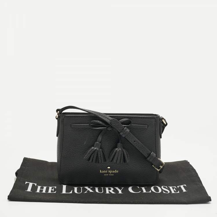 Pre Owned Kate Spade Black Leather Hayes Street Eniko Crossbody Bag