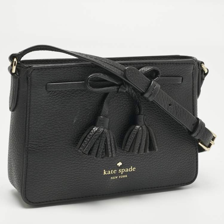 Pre Owned Kate Spade Black Leather Hayes Street Eniko Crossbody Bag