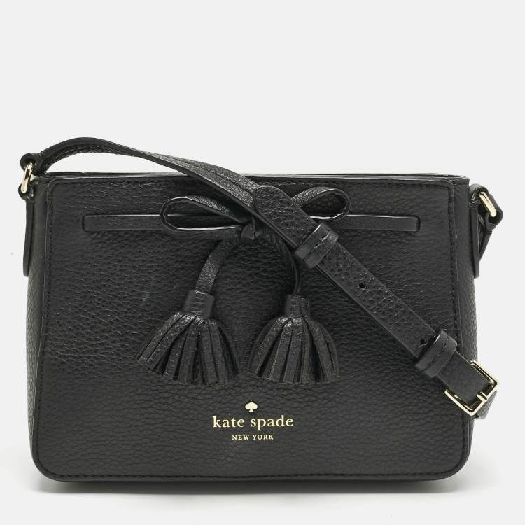 Pre Owned Kate Spade Black Leather Hayes Street Eniko Crossbody Bag