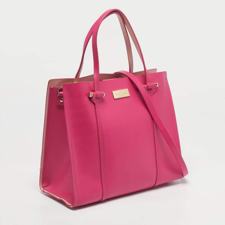 Pre Owned Kate Spade Fuchsia Leather Small Arbour Hill Elodie Tote
