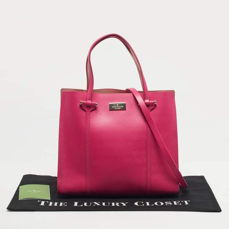 Pre Owned Kate Spade Fuchsia Leather Small Arbour Hill Elodie Tote