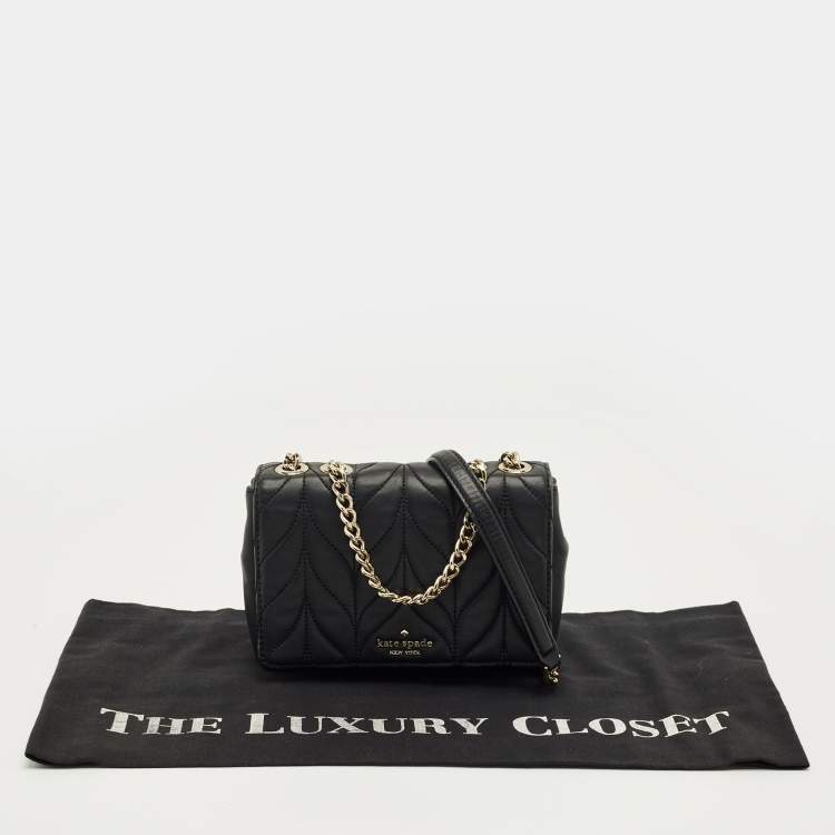 Pre Owned Kate Spade Black Quilted Leather Emelyn Shoulder Bag