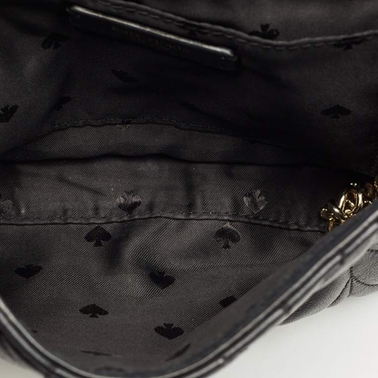 Pre Owned Kate Spade Black Quilted Leather Emelyn Shoulder Bag