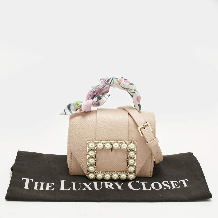 Pre Owned Kate Spade Beige Leather Knollwood Drive Buckle Hope Top Handle Bag