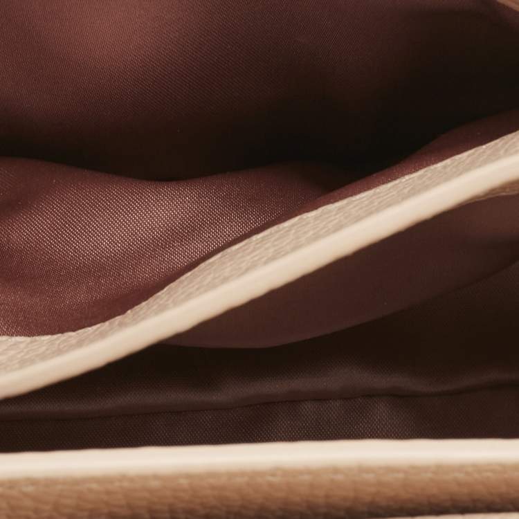 Pre Owned Kate Spade Beige Leather Knollwood Drive Buckle Hope Top Handle Bag