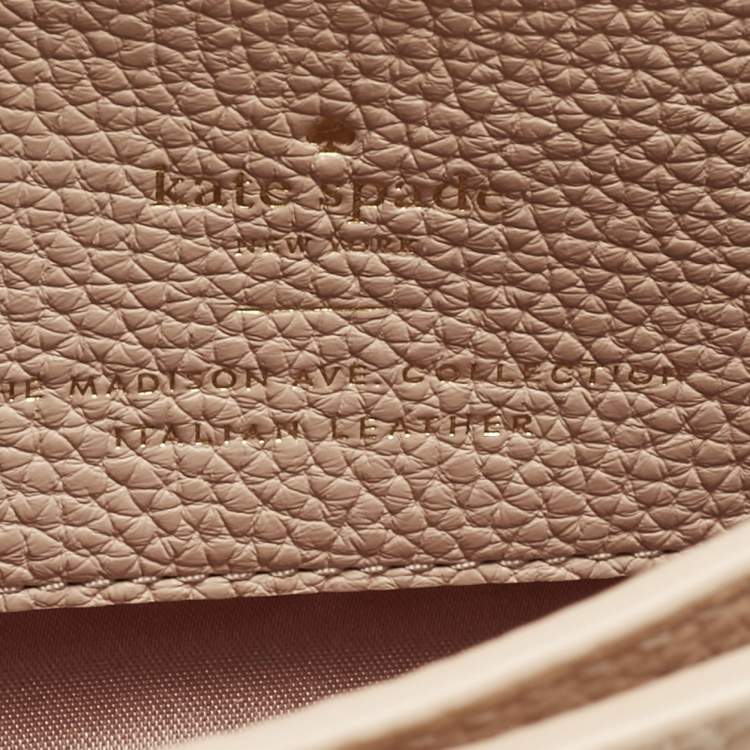 Pre Owned Kate Spade Beige Leather Knollwood Drive Buckle Hope Top Handle Bag