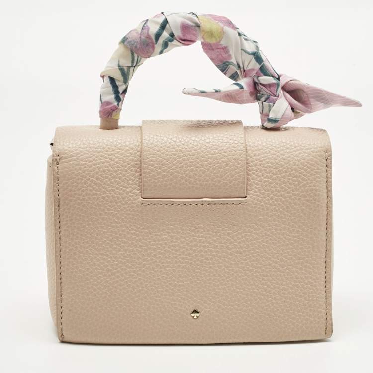 Pre Owned Kate Spade Beige Leather Knollwood Drive Buckle Hope Top Handle Bag