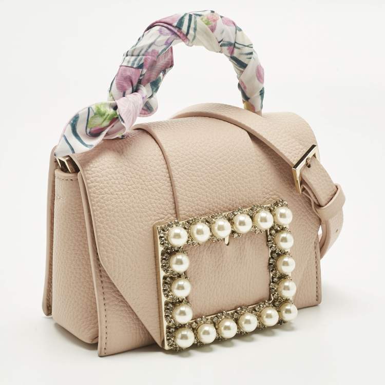 Pre Owned Kate Spade Beige Leather Knollwood Drive Buckle Hope Top Handle Bag