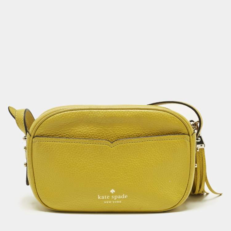 Pre Owned Kate Spade Green Leather Kourtney Camera Crossbody Bag